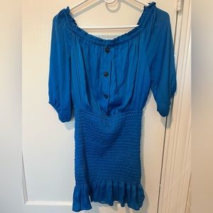 Off the shoulder blue dress | resort and beach dress | mini dress